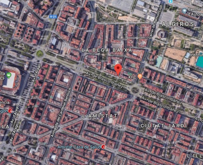 Avenida Blasco Ibáñez a la altura de la calle Cardenal Benlloch