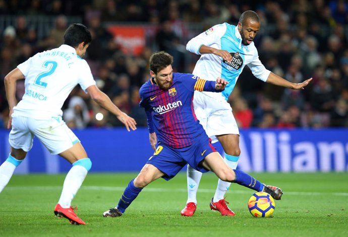 Barcelona Deportivo Leo Messi Juanfran Sidnei