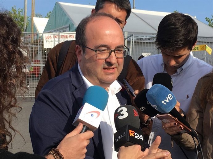 El primer secretari del PSC, Miquel Iceta, en la Fira d'Abril de Barcelona