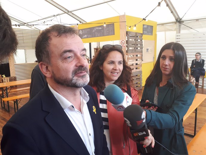 El líder de ERC en Barcelona, Alfred Bosch, en la Feria de Abril