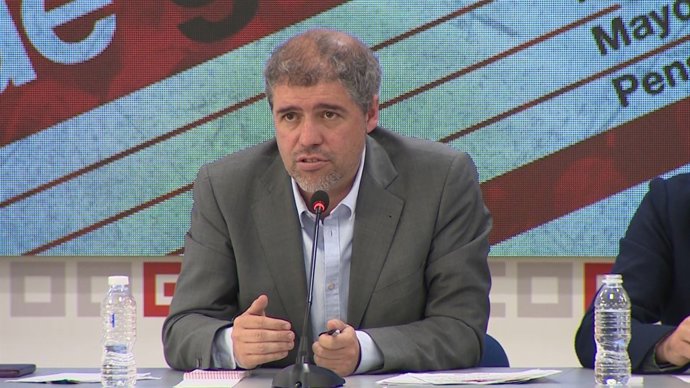 Unai Sordo i Pepe Álvarez, en la presentació del manifest de l'1 de maig