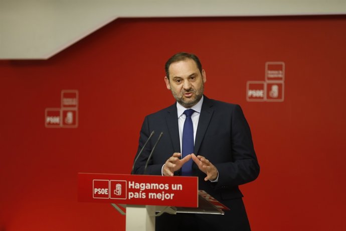 Roda de premsa del secretari d'Organització del PSOE, José Luis Ábalos