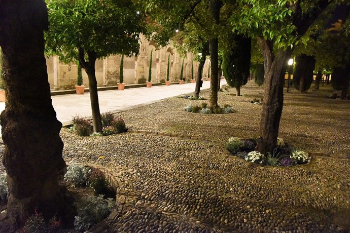 El Cabildo decora con flores el Patio de los Naranjos