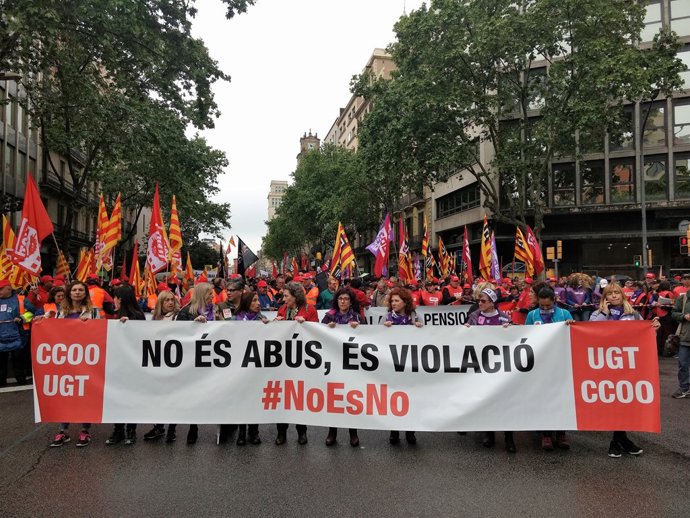 Manifestació de el 1 de Maig d'UGT i CCOO a Barcelona