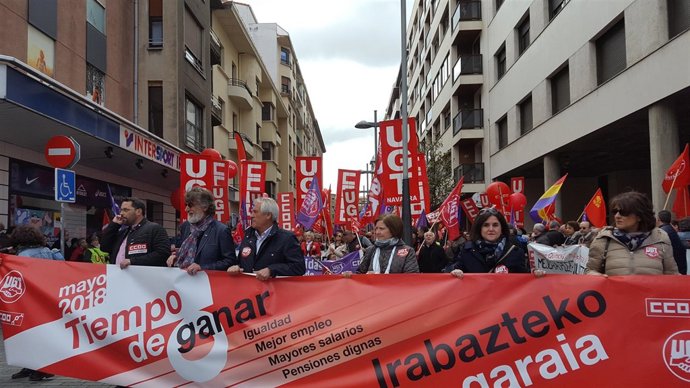 Imagen de la manifestación antes de partir.