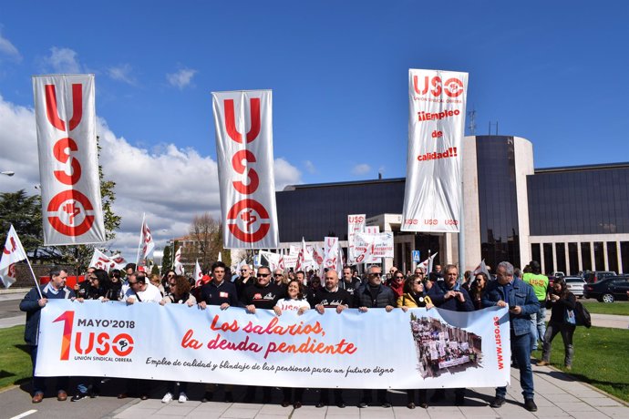 Manifestación a nivel federal convocada por USO en León 1-5-2018
