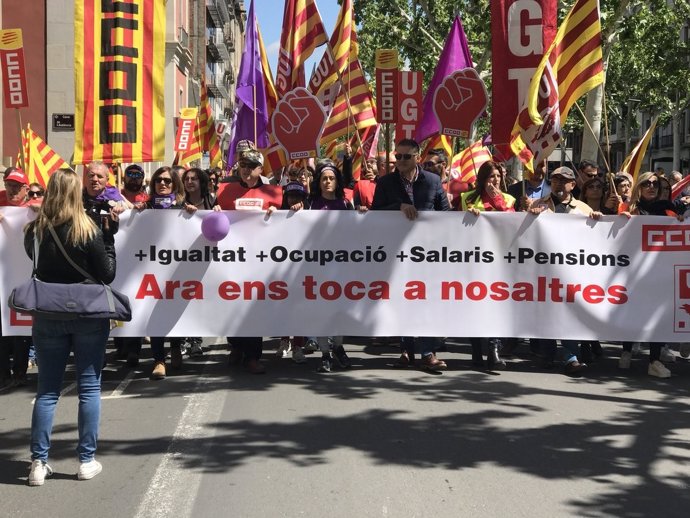 Manifestación el 1 de mayo en Lleida