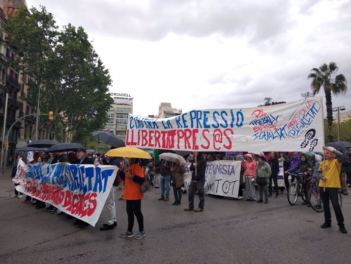 Manifestación de la Marxa de la Dignitat en Barcelona por el 1 de Mayo