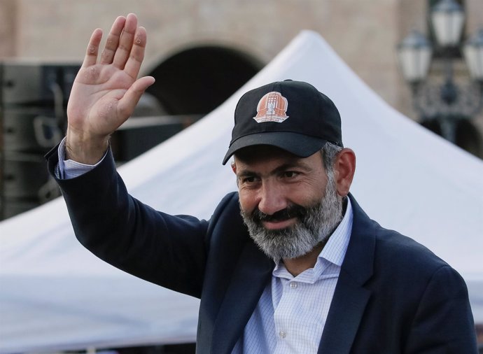 El líder oposición en Armenia, Nikol Pashinian