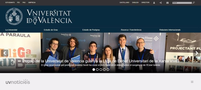 Web de la Universitat de València