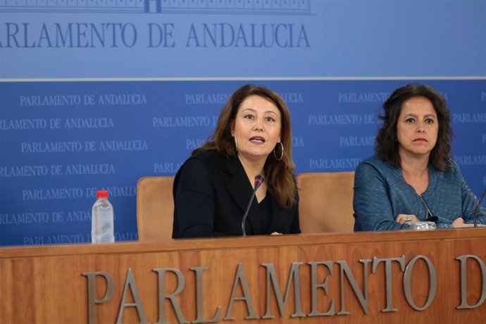 Carmen Crespo y Catalina García, este miércoles, en rueda de prensa