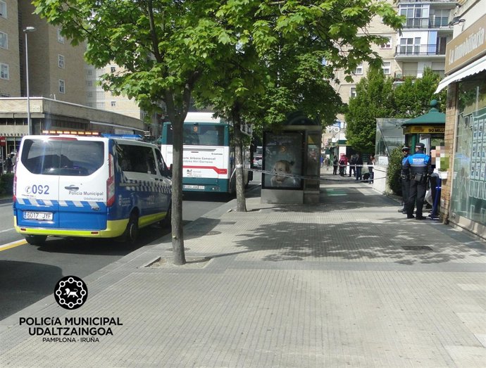 Imagen del lugar del atropello en la avenida San Jorge de Pamplona
