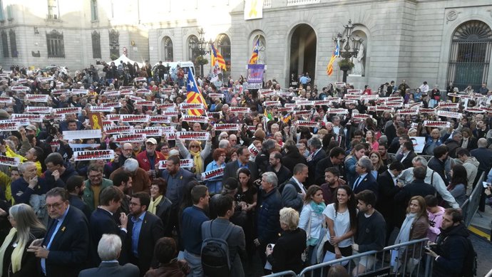 Concentració de suport als dirigents independentistes empresonats