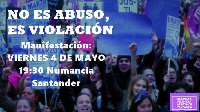Cartel manifestación contra sentencia La Manada 