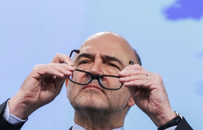 European Commissioner for Economic and Financial Affairs Pierre Moscovici presen