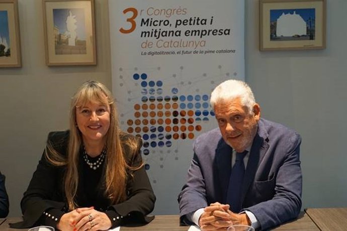María Helena de Felipe (Fepime) y Jordi Clos (Gremio de Hoteles de Barcelona)