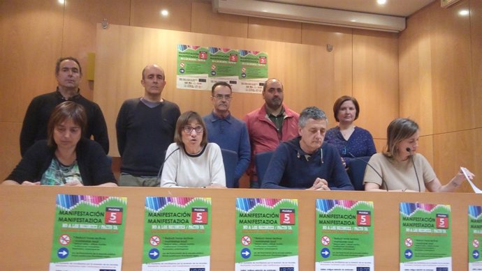 Rueda de prensa de los sindicatos de la enseñanza en Navarra