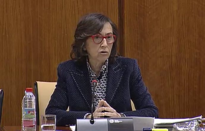 Rosa Aguilar, en la Comisión del Parlamento de Andalucía