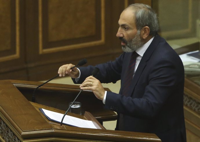 Nikol Pashinian, en su discurso parlamentario del 1 de mayo