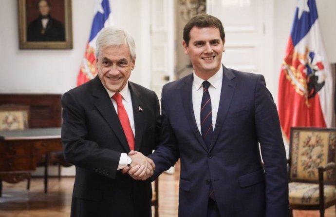El presidente de Cs, Albert Rivera, y el presidente chileno, Sebastián Piñera.