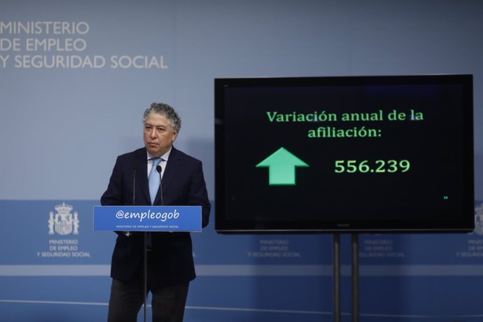 El secretario de Seguridad Social, Tomás Burgos, presenta los datos del paro