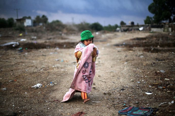 Foto de archivo de una niña palestina en la Franja de Gaza. 
