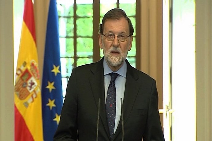 Mariano Rajoy en declaración constitucional en la Moncloa