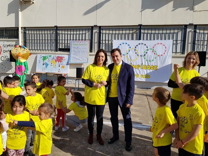 Isabel Ambrosio y Antonio José López en las Olimpiadas Escolares