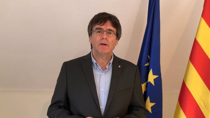 Carles Puigdemont en un vídeo difundido en un acto en Reus (archivo)