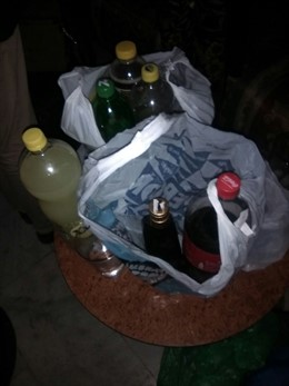 Alcohol que se consumía en el local deasalojado