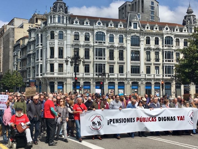 Manifestación en defensa de las pensiones