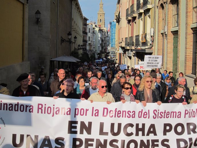                                Marcha Por Pensiones Dignas En Logroño