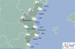 Previsión de Aemet para la Comunitat Valenciana del domingo 6 de mayo