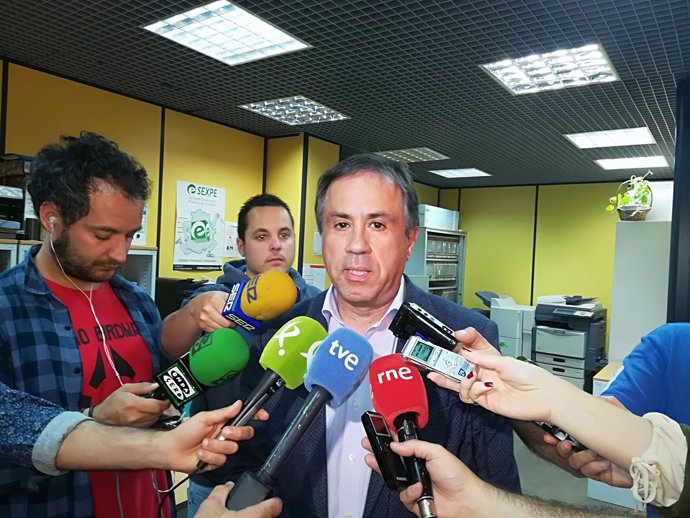 Juan Pedro León en declaraciones antes de la Mesa del Autoempleo