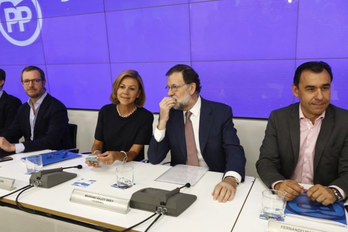 Rajoy, Cospedal i Fernando Martínez Maillo en la Junta Directiva Nacional