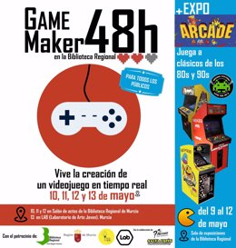 Cartel del evento 'Game Maker 48h' que se celebra esta semana en la Biblioteca 