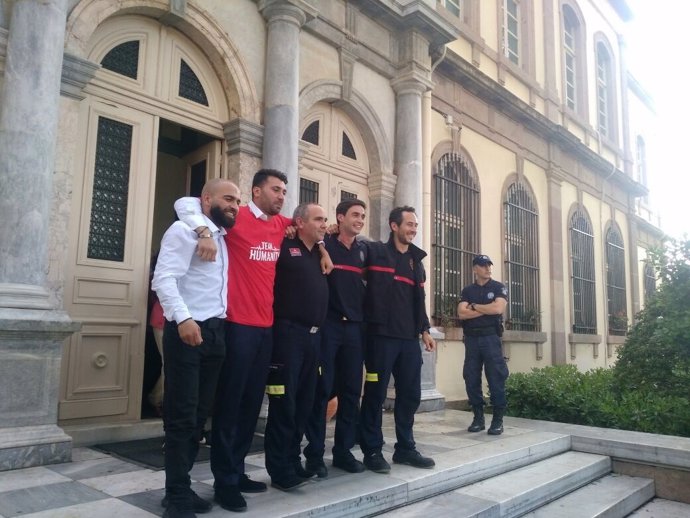 Bomberos de Proemaid en Lesbos