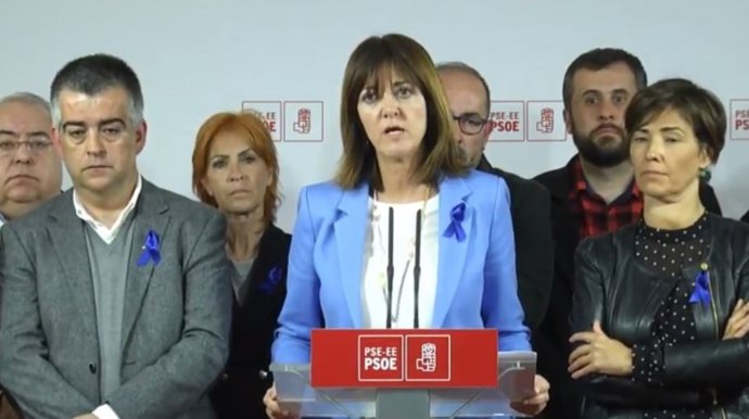 Foto de archivo de Idoia Mendia en comparecencia tras la disolución de ETA