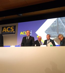 El presidente de ACS, Florentino Pérez, en la junta de accionistas 2018