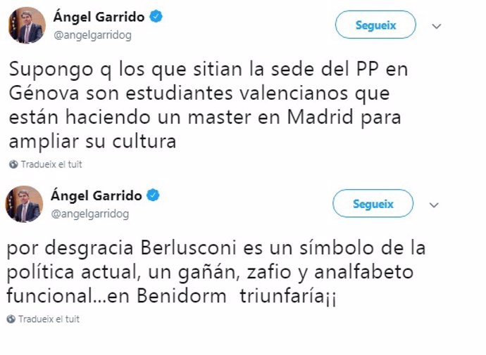 Mensajes de Ángel Garrido desvelados por Compromís