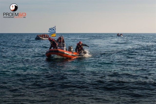 Voluntarios de Proem-AID en el Mar Egeo