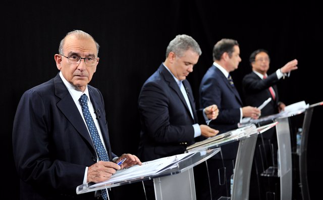 Colombian presidential candidates Humberto de la Calle, Ivan Duque, German Varga