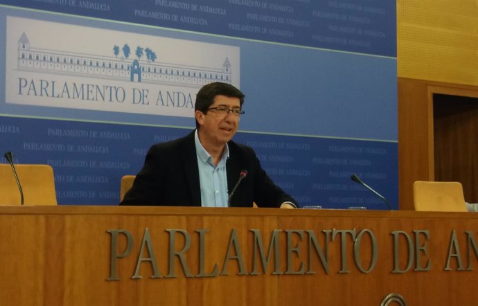 El presidente y portavoz de Ciudadanos (Cs) en el Parlamento andaluz, Juan Marín