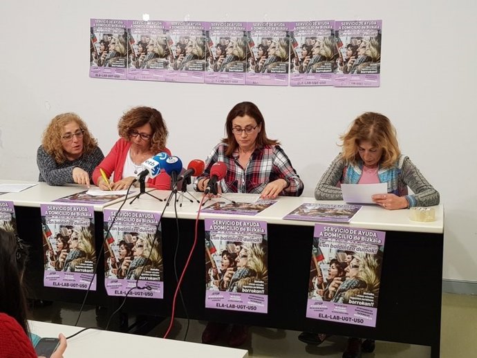 Comparecencia de trabajadoras del servicio de Ayuda a Domicilio de Bizkaia
