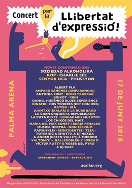 Cartel del concierto por la  libertad de expresión 