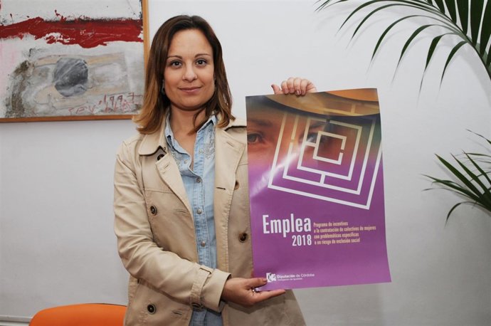 Guijarro, con el cartel del 'Emplea 2018'