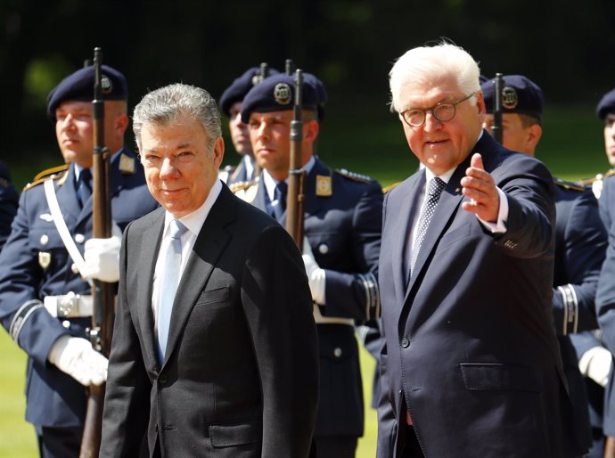 Juan Manuel Santos y Frank-Walter Steinmeier 