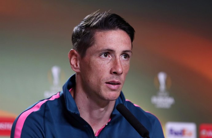 Fernando Torres en rueda de prensa previa a la final de la Liga Europa