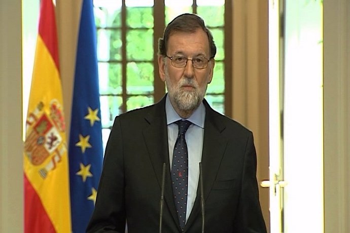 Mariano Rajoy en declaración constitucional en la Moncloa