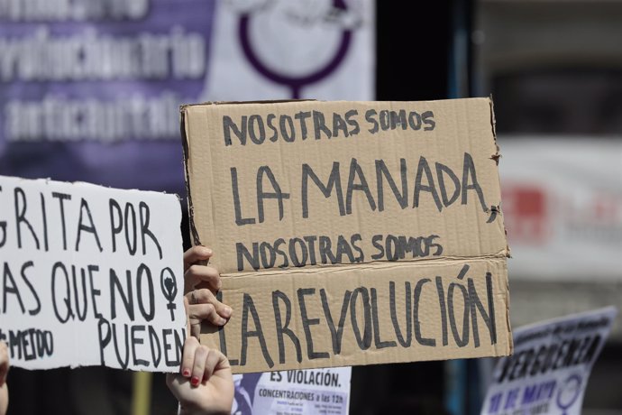 Manifestación en Madrid por la sentencia de La Manada. Foto de archivo.